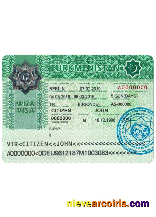 TURKMENISTAN visa